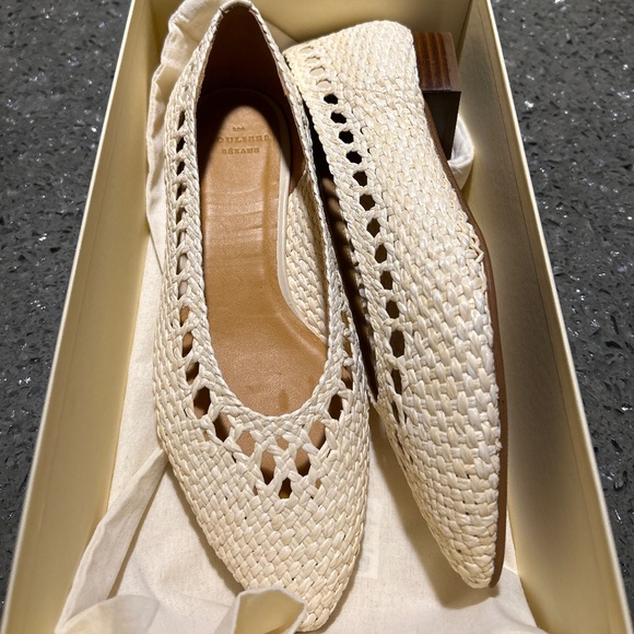 Sezane Shoes - Anya Low Ballerinas, color: natural woven raffia